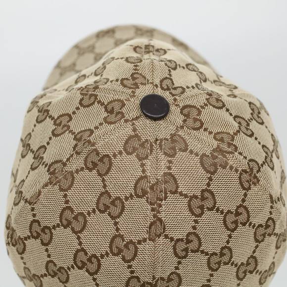 GUCCI GG Canvas Web Sherry Line Cap L Beige Red Green 200035 Auth ki2941 - Picture 6 of 10